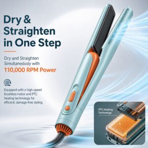 OEM titanium plate LED display electric wet to dry straightener blow dryer