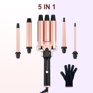 Private Label 5 in 1 Rotating Ceramic Curling Iron Set