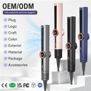 custom titanium plate air cooling hair straightener OEM